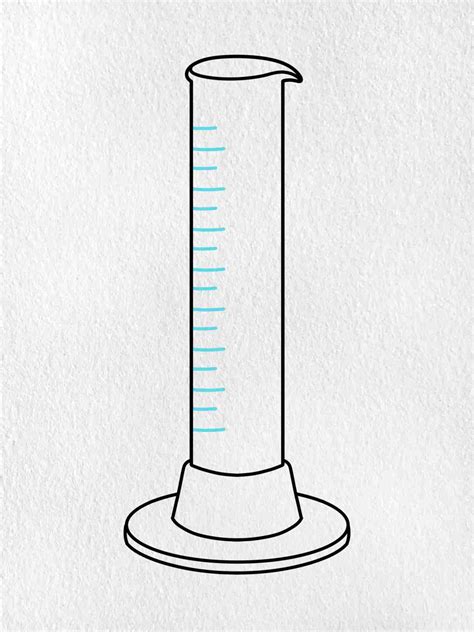 graduated cylinder sketch|measuring cylinder drawing easy.